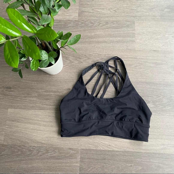 Lululemon Black Cross-Back Long-Line Unpadded Bra - Size 12 - Picture 5 of 6